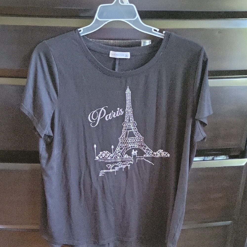 3/$12 Black Paris Graphic T-Shirt